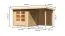 Gartenhaus SET AKTION 2 mit Pultdach inkl. Anbaudach & Rückwand, Farbe: Naturbelassen, Grundfläche: 4,84 m²