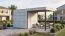 Gartenhaus Lounge Frankfurt 01 mit Dachanbau | Schleppdach | Grundfläche 10,5 m² | Grau / Anthrazit | Elementgartenhaus | HPL-Fassadenplatten