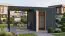 Gartenhaus Lounge Frankfurt 01 mit Dachanbau | Schleppdach | Grundfläche 10,5 m² | Grau / Anthrazit | Elementgartenhaus | HPL-Fassadenplatten