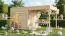 Gartenhaus mit Anbaudach | Naturbelassen | Poolhaus | Elementbauweise | Grundfläche: 10,51 m² | inkl. Fußboden | Flachdach | Sonnenfreude 01 | Fenster aus Sicherheitsglas