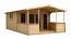 Gartenhaus 4,24 x 6,79 Meter (inkl. Dach) | Natur | Satteldach | 40 mm Blockbohlen Abbildung