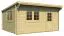Holz-Gartenhaus 4,4 x 5 Meter (inkl. Dach) | 2 Fenster | 40 mm Blockbohlen |natur unbehandelt | Flachdach | inkl. Fußboden | aus nordischer Fichte Abbildung