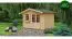 Holz-Gartenhaus 2,98 x 3,48 Meter (inkl. Dach) | Naturbelassen | Satteldach | 34 mm Blockbohlen-Haus Abbildung