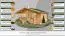 Holz-Gartenhaus 4,46 x 4,46 Meter (inkl. Dach) | Naturbelassen | Satteldach | 44 mm Blockbohlen-Haus Abbildung