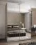 Kleiderschrank / Schiebetürenschrank | 245,5 x 170 x 64 cm | 11 Fächer | Soft-Close | 2 Kleiderstangen | Spiegel | 2 Schiebetüren | Farben: Kaschmir
