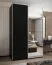 Kleiderschrank / Schiebetürenschrank | Farbe: Schwarz | Soft-Close | 2 Kleiderstangen | 11 Fächer | 2 Schiebetüren | Spiegel | 245,5 x 160 x 64 cm