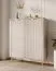 Kommode | Beige | 2 Drehtüren | 6 Fächer | 113 x 38 x 134 cm | Griffe & Beine: Metall | ABS-Kanten | modernes Lamellen Design | Highboard