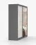 Schiebetürenschrank / Kleiderschrank mit Spiegel Weiß / Grau | Gorski 31 | 218 x 203 x 61 cm | 2 Türen | 6 Fächer | viel Stauraum | Zweifarbig