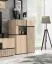 Modernes Wohnzimmer - Set A Jordalsgrenda, 4-teilig, Farbe: Eiche / Schwarz, inkl. LED-Beleuchtung, Push-to-open Funktion, zwei Kommoden, ein TV-Schrank, ein Wandregal