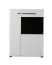Wohnzimmer - Set A Idos, 4-teilig, Farbe: Weiß / Weiß Hochglanz / Schwarz, zwei Vitrinen, ein TV-Unterschrank, ein Wandregal, einfaches und modernes Design