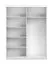 Schiebetürenschrank / Kleiderschrank | Spiegel | 200 x 150 x 61 cm | Weiß / Sonoma Eiche | Bucegi  02 | 2 Türen | 6 Fächer | Griffe: Aluminium