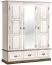 Kleiderschrank mit Spiege, Kiefer altweiß 35 -  207 x 167 x 56 cm (H x B x T)