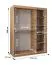 150 cm breiter Kleiderschrank mit 5 Fächern und 2 Türen | Farbe: Weiß / Schwarz Abbildung