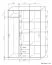 Kleiderschrank | 3 Drehtüren | 3 Schubladen | 8 Fächer | mit Kleiderstange | 140 cm breit | Farbe: Erle Abbildung