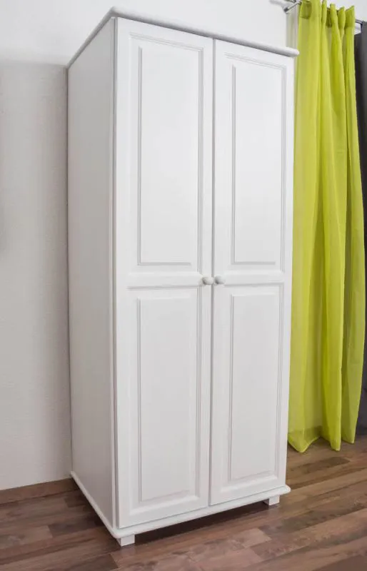 Vollholz-Schrank, Farbe: Weiß 190x80x60 cm Abbildung