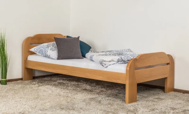 Einzelbett / Gästebett Wooden Nature 140 Buche massiv Natur - 90 x 200 cm (B x L)