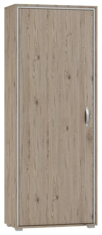 Schrank Cianjur 14, Farbe: Eiche / Weiß - Abmessungen: 209 x 60 x 40 cm (H x B x T)