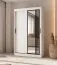 Schiebetürenschrank / Kleiderschrank | Weiß Matt | 120 x 62 x 200 cm | Moderne Details | 5 Fächer | 2 Kleiderstangen | elegante Ausführung