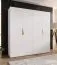 Drehtürenschrank | 2 Meter breit | 2 Kleiderstangen | Farbe: Weiß | Griffe: Gold | Maße: 200 x 52 x 202 cm | Kleiderschrank | 2 Fächer | 4 Türen