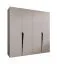 Drehtürenschrank | 4-Türig | Farbe: Kaschmir | 2 Fächer | Soft-Close-Funktion | 2 Kleiderstangen | Griffe: Schwarz | Maße: 200 x 52 x 202 cm | Kleiderschrank | ABS-Kanten