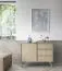 Schmale Kommode Crewe 04, Farbe: Eukalyptus / Eiche - Abmessungen: 80 x 106 x 38 cm (H x B x T)