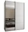 Kleiderschrank / Schiebetürenschrank | 11 Fächer | Farbe: Weiß | 245,5 x 180 x 64 cm | 2 Kleiderstangen | 2 Schiebetüren | Spiegel | Soft-Close