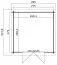 Gartenhaus G277 Carbongrau - 28 mm Blockbohlenhaus, Grundfläche: 7,26 m², Pultdach