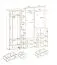 Elegante Garderobe Ringerike 07, Farbe: Anthrazit / Eiche Artisan - Abmessungen: 203 x 210 x 32 cm (H x B x T), mit drei Schubladen und 10 Fächern