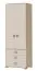 Kinderzimmer - Drehtürenschrank / Kleiderschrank Benjamin 18, Farbe: Buche / Creme - 236 x 84 x 56 cm (H x B x T)