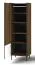 Schrank Mairenke 02, Farbe: Walnuss / Schwarz matt - Abmessungen: 191 x 59 x 55 cm (H x B x T)