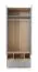 Kleiderschrank in Eiche / Grau, 195 x 80 x 50 cm, mit 2 Drehtüren, 2 Schubladen und 1 Kleiderstange, Jugendzimmerschrank, ABS-Kanten