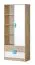 Kinderkleiderschrank, Farbe: Eiche Hellbraun / Weiß / Blau - 190 x 80 x 40 cm (H x B x T) Abbildung