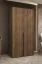 Drehtürenschrank mit Soft-Close-Funktion | Farbe: Walnuss | 1 Meter breit | eine Kleiderstange | Kleiderschrank | Griffe: Schwarz | ein Fach