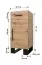 Kommode mit modernen Design Morteratsch 03, Farbe: Eiche / Schwarz - Abmessungen: 95 x 42 x 46 cm (H x B x T), mit zwei Fächern und einer Schublade