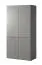 Kleiderschrank Bainton 02, Farbe: Grau, 200 x 101 x 51 cm, 6 Fächer, 2 Kleiderstangen, viel Stauraum, elegantes Design, langlebig