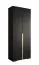 Kleiderschrank mit 12 Fächer Karpaten 04, Farbe: Schwarz - Abmessungen: 236,5 x 100 x 47 cm (H x B x T)
