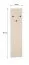 Schmale Garderobe mit Lamellen Design Petkula 17, Farbe: Beige hell, ABS-Kantenschutz, Haken: Schwarz, sehr stabil und robust, 3 Haken, für Vorraum