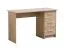 Praktischer Schreibtisch Powar 01, Farbe: Eiche Sonoma, drei Schubladen, ABS-Kanten, Griffe: Grau, Maße: 74,5 x 121 x 50 cm, schlichtes Design