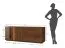 TV-Unterschrank mit einer getönten Glastür Sienne 09, aus Massivholz Wildeiche, in Tabacco geölt, Push-to-open Funktion, Maße: 60 x 165 x 43,5 cm