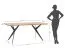 Eleganter Tisch Lunain 02, aus massiven Eichenholz, mit schwarzen Metallbeinen, Tischplatte 4 cm dick, Maße: 78 x 180 x 90 cm, geölte Oberfläche