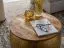 Couchtisch rund aus Mango Massivholz, Farbe: Mango / Gold - Abmessungen: 60 x 60 x 40 cm (B x T x H) mit Stauraum