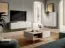 Moderner Couchtisch Cascob 04, 97 x 65 x 45 cm, Kaschmir / Eiche, mit 2 Schubladen und praktischem Fach, ABS-Kanten, stabile Konstruktion, robust