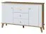 Kommode Bambey 08, Farbe: Eiche / Weiß - 90 x 144 x 44 cm (H x B x T)