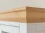 Vitrine Bresle 02, Kiefer massiv, Farbe: Weiß / Natur - Abmessungen: 200 x 95 x 41 cm (H x B x T)