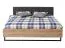 Schlafzimmer Komplett - Set A Crina, 6-teilig, Farbe: Eiche Artisan / Grau, ABS-Kanten, ein Doppelbett, zwei Nachtkommoden, eine Kommode, ein Kleiderschrank und ein Spiegel
