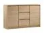 Geräumige Kommode Gracilius 02 mit 3 Schubladen, 87 x 138 x 40 cm, Eiche Cremona, 3 Schubladen, ABS, 4 Fächer, 2 Einlegeböden, 2 Türen, ABS Kantenschutz