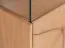 Hängevitrine Rania 11 aus Massiv- und Stirnholz Eiche, 142 x 43 x 33 cm, 1 Tür, 4 Einlegeböden, 5 Fächer, inkl. LED-Beleuchtung, Soft-Close, Metallgriffe