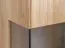 Wohnzimmer Komplett - Set B Sienne, 3-teilig, massives, geöltes und gebürstetes Wildeichenholz, Push-to-open Funktion, LED-Beleuchtung inkl., getöntes Glas