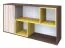 Kommode Kerema 05, Farbe: Nuss / Ulme / Gelb - Abmessungen: 85 x 160 x 41 cm (H x B x T)