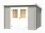 Gartenhaus G276 Lichtgrau - 28 mm Blockbohlenhaus, Grundfläche: 6,05 m², Pultdach